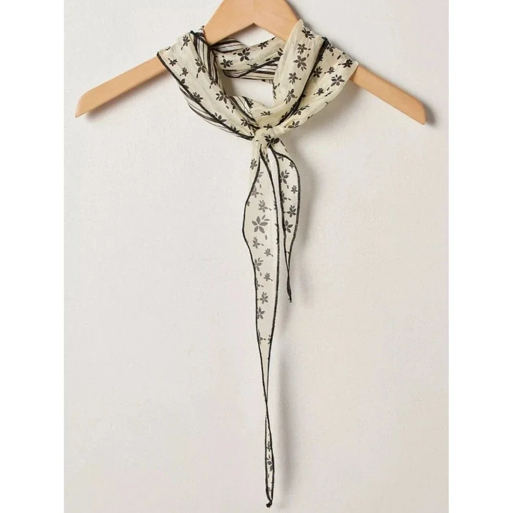 Free People Tilly Skinny Silk Convertible Scarf Neck Handbag Floral Print All/S